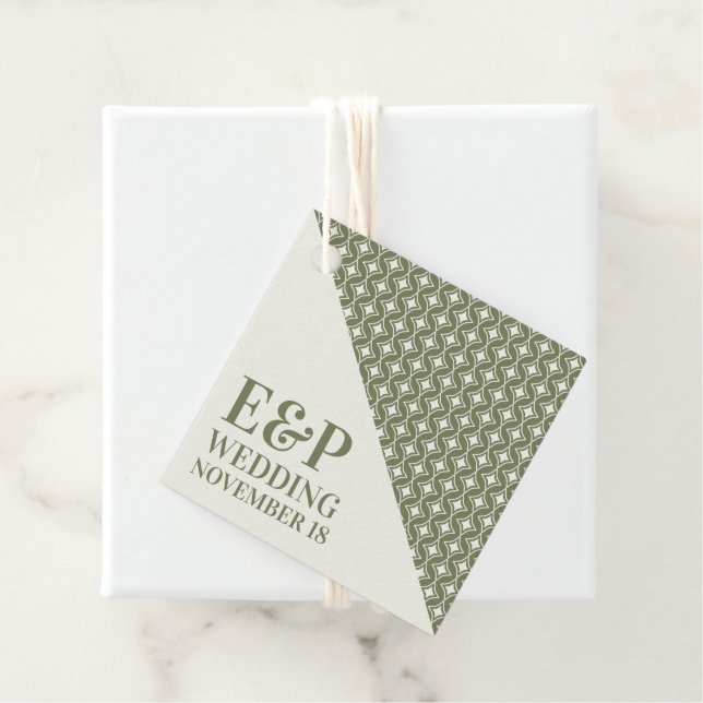 Étiquettes Cadeau Super Green Retro les années 70 Mariage (En situation)