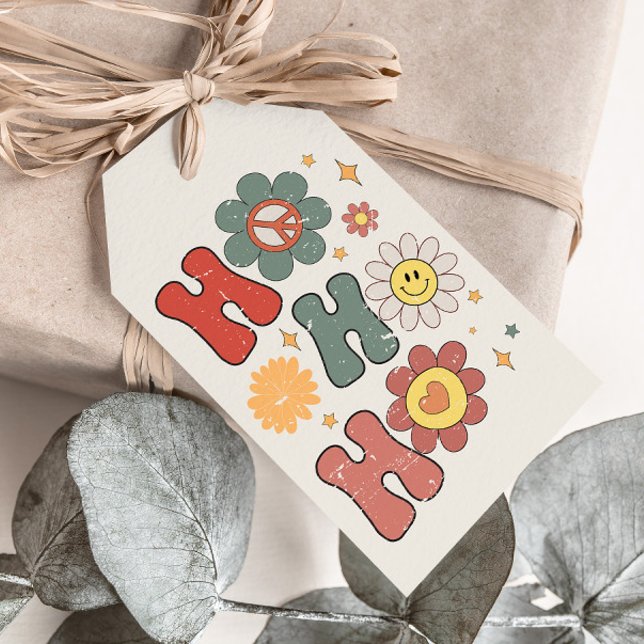 Étiquettes-cadeau Super Hippie Ho Ho Ho Noël (Créateur téléchargé)