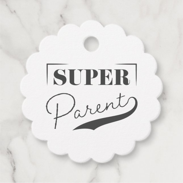 Étiquettes Cadeau Super parent (Devant)