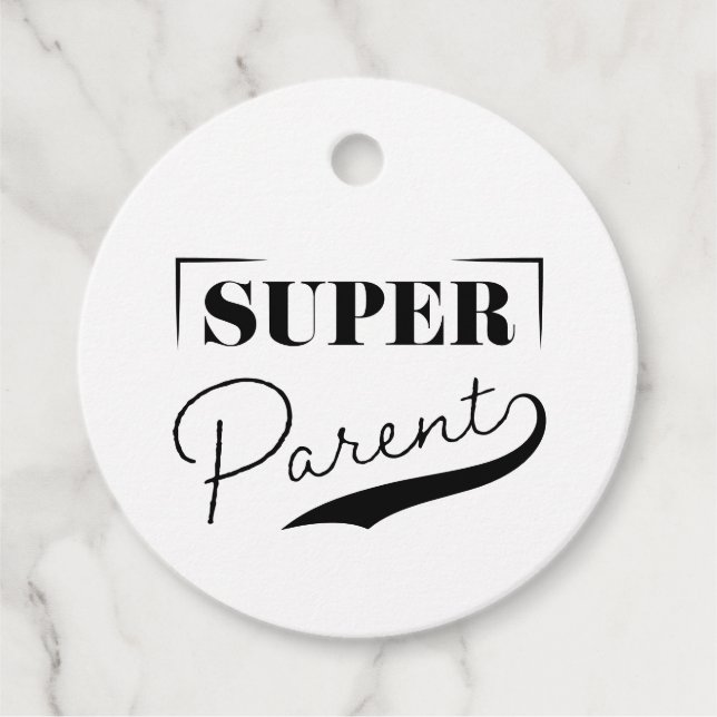 Étiquettes Cadeau Super parent (Devant)