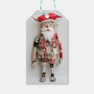 Étiquettes-cadeau Super Père Noël Doll Fiber Art Coudre Crafty