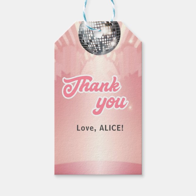 Étiquettes-cadeau Super Retro les années 70 Let's Disco Anniversaire (Devant)