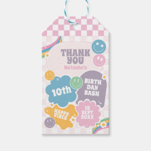 Étiquettes-cadeau Super Retro sourires Anniversaire Merci
