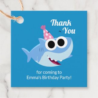 Étiquettes Cadeau Super simple | Finny Shark Confetti Anniversaire