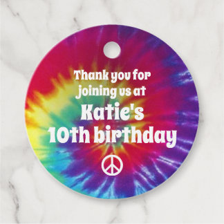 Étiquettes Cadeau Super Tie Dye Hippie Party