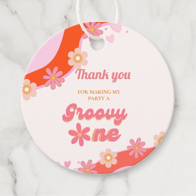 Étiquettes Cadeau Super un 1er anniversaire fête Boho Retro Daisy (Devant)