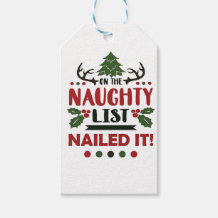 Étiquettes-cadeau Sur La Liste Coquine Nail It Funny Christmas