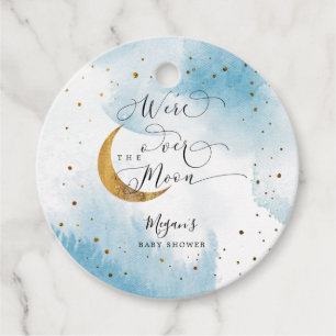 Étiquettes Cadeau Sur le Baby shower Moon Blue Sky