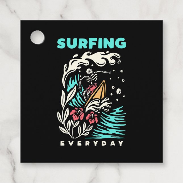 Étiquettes Cadeau Surf tous les jours (Devant)
