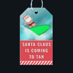 Étiquettes-cadeau Surfing Beach Christmas Holiday Tags cadeaux<br><div class="desc">Père Noël surf surf étiquettes cadeaux de vacances et de Noël faveurs avec une ligne drôle pour quiconque célébrant les vacances à Hawaii ou sur la plage. Modifiez le texte pour ajouter un nom ou personnaliser autrement.</div>