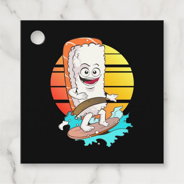 Étiquettes Cadeau Sushi surf (Devant)