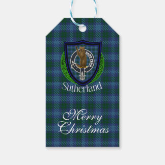 Étiquettes-cadeau Sutherland Scottish Clan Tartan & Crest