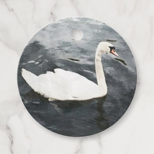 Étiquettes Cadeau Swan impressionniste (Devant)