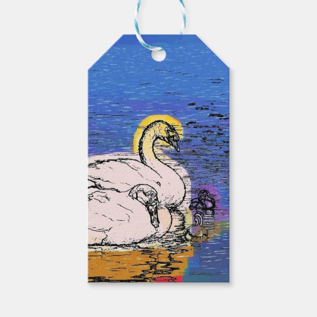 ÉTIQUETTES-CADEAU SWANS (Devant)