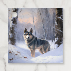 Étiquettes Cadeau Swedish Vallhund Qu'il neige Noël