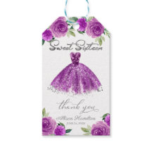 Sweet 16 Party Purple Argent Gown Floral