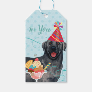 Étiquettes-cadeau Sweet Birthday Black Lab