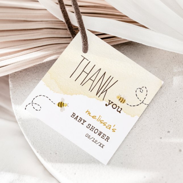 Étiquettes Cadeau Sweet Bumblebee Mama à être Baby shower Merci (Créateur téléchargé)