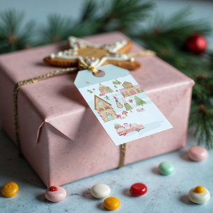 Étiquettes-cadeau Sweet Fun Aquarelle Gingerbread Candy Town