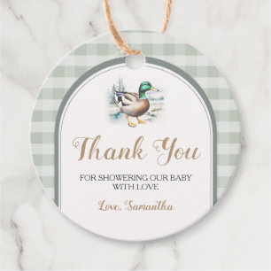 Étiquettes Cadeau Sweet Little Cankling Mallard En vichy Baby shower