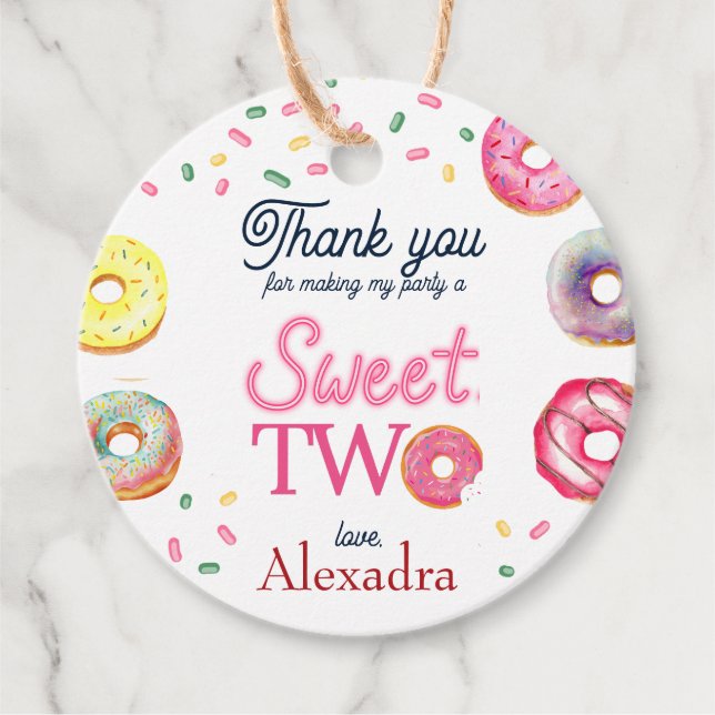 Étiquettes Cadeau Sweet One 2e anniversaire (Devant)