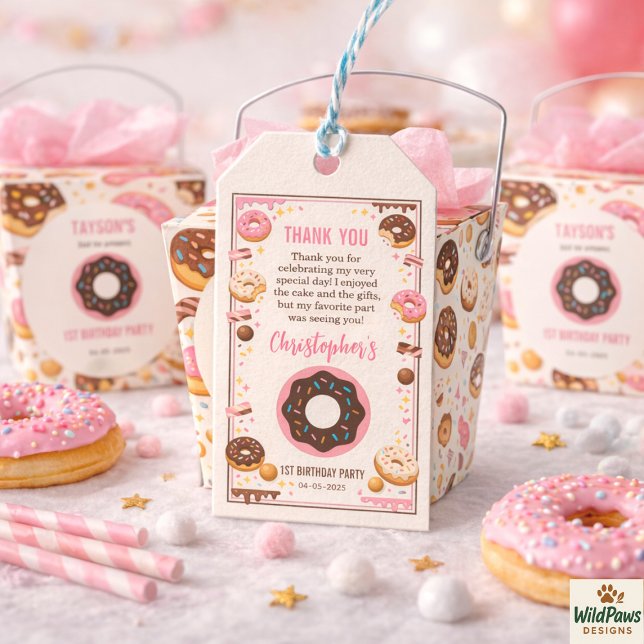 Étiquettes-cadeau Sweet One Donut 1st Birthday Party | Cute Donut (Sweet One Donut 1st Birthday Party | Cute Donut Gift Tags
)