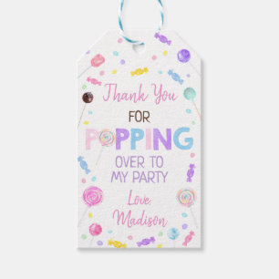 Étiquettes-cadeau Sweet Shop Lollipop Candy Anniversaire Merci