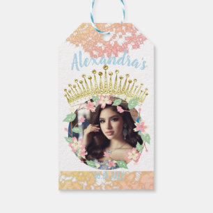 Étiquettes-cadeau Sweet sixteen Fairytale Princesse Merci photo