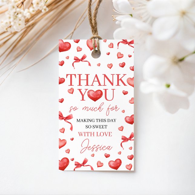 Étiquettes-cadeau Sweetheart Thank You Favor Tag (Créateur téléchargé)