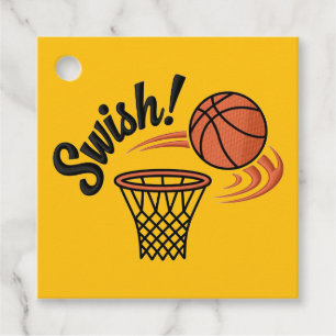 Étiquettes Cadeau Swish Slam Dunk : Style de basket-ball Vintage