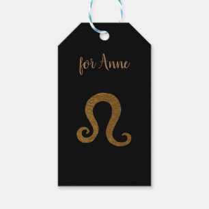 Étiquettes-cadeau Symbole d'Astronomie Lion Golden Custom