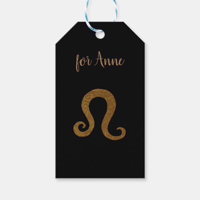 Étiquettes-cadeau Symbole d'Astronomie Lion Golden Custom (Devant)