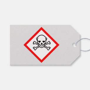 Étiquettes-cadeau Symbole de danger du crâne et des os croisés