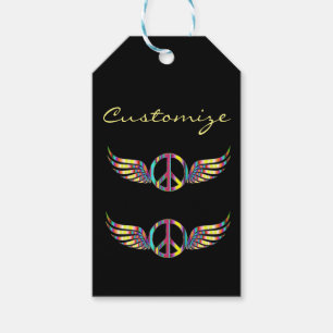Étiquettes-cadeau Symbole de paix hippie ailé Thunder_Cove