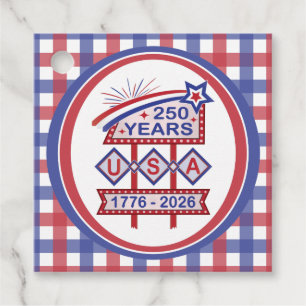 Étiquettes Cadeau Symbole du 250e anniversaire de la Retro USA 1776-