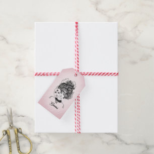 Étiquettes-cadeau Symbole et signe du zodiaque Gémeaux rose