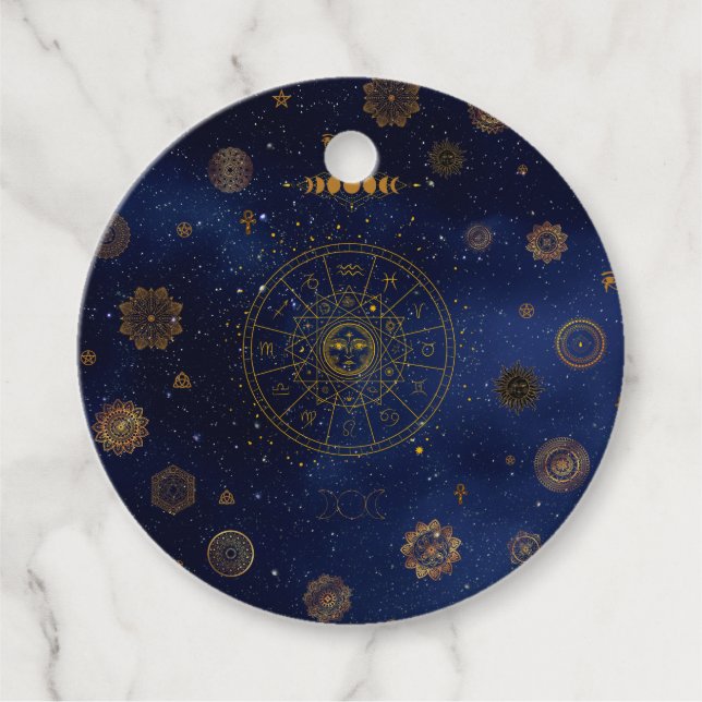 Étiquettes Cadeau Symbole magique de Protection Mandala Pagan Witch (Devant)