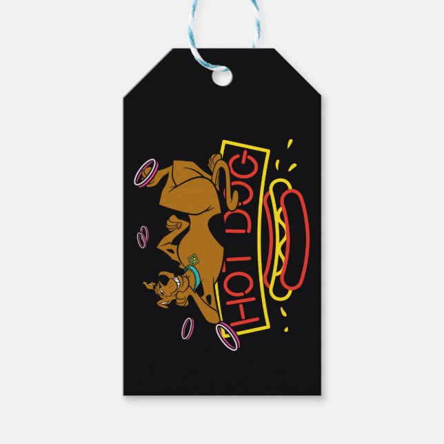 Étiquettes-cadeau Symbole néo-chien de Scooby Doo Hot Dog (Devant)