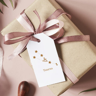 Étiquettes-cadeau SYMBOLE Zodiaque Moderne Taurus Or Élément Terre