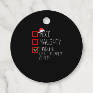 Étiquettes Cadeau Sympa Naughty Innocent Jusqu'à Preuve du Contraire