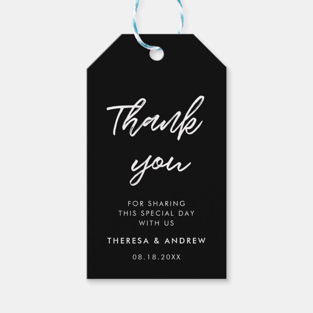 Étiquettes-cadeau Symphonie de mariée de typographie moderne (Devant)