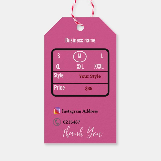 Étiquettes-cadeau T-shirt (Dos)