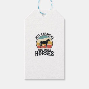 Étiquettes-cadeau T-shirt à motif de gravure vintage Grand-mère aime