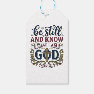 Étiquettes-cadeau T-shirt « Be Still And Know Christian Psalm 460 »