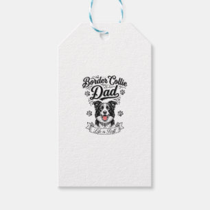 Étiquettes-cadeau T-shirt de conception de papa Border Collie vintag