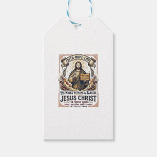 Étiquettes-cadeau T-Shirt Jésus Surfant Foi Inspirationnelle