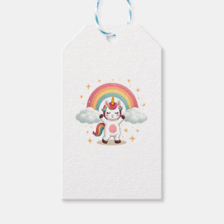 Étiquettes-cadeau T Shirt Licorne Dabant - Arc-en-ciel de Danse Drôl