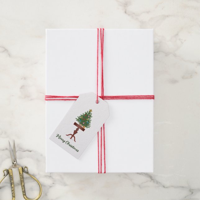 Étiquettes-cadeau Table basse sapin de Noël nostalgique (Avec de la ficelle)