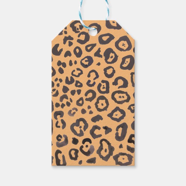 Étiquettes-cadeau Tableau Motif animal Empreinte de léopard (Devant)