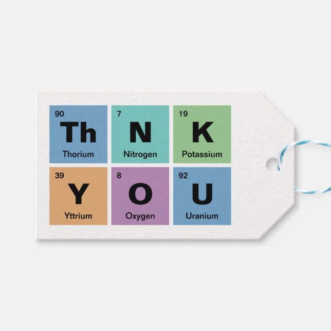 Étiquettes-cadeau Tableau périodique du Mariage d'éléments (Devant (Horizontal))